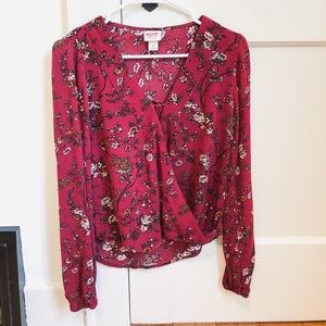 Red floral top!